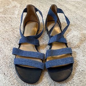 NWOT Talbots Denim Sandals size 8